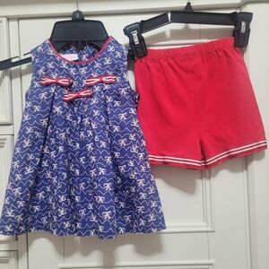 Bonnie Baby Red White and Blue Bow‎ Set